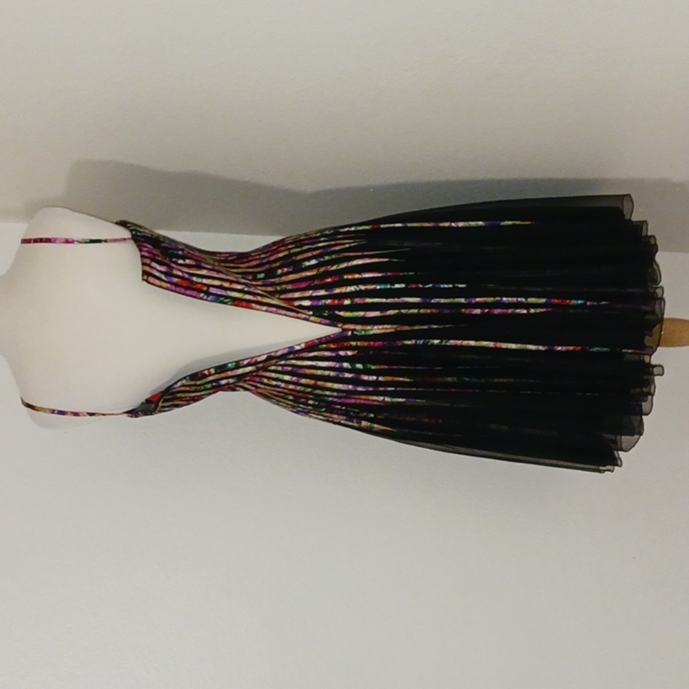 VINTAGE- JS Collections Ribbon Trim Mesh Cocktail Dress - Picture 10 of 12